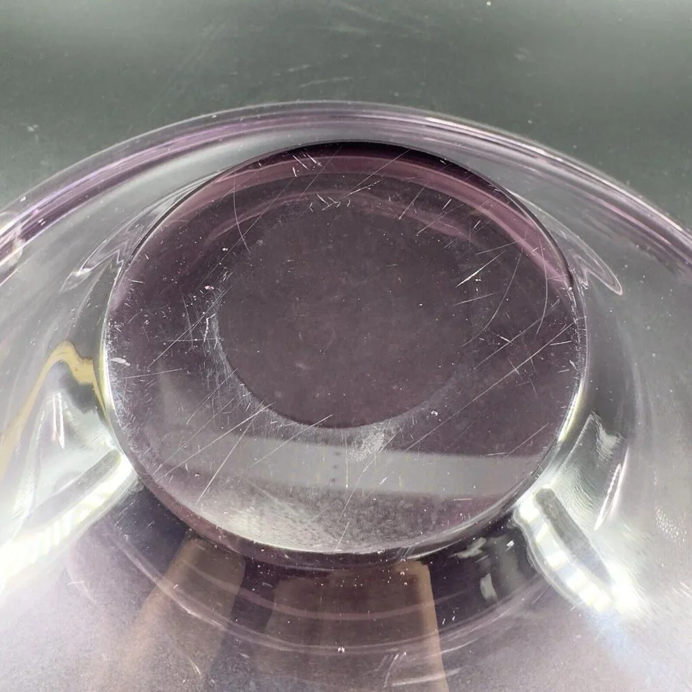 Lotta Peterson for IKEA Transparent Purple Mouth Blown Freeform Glass‎ Bowl Dish